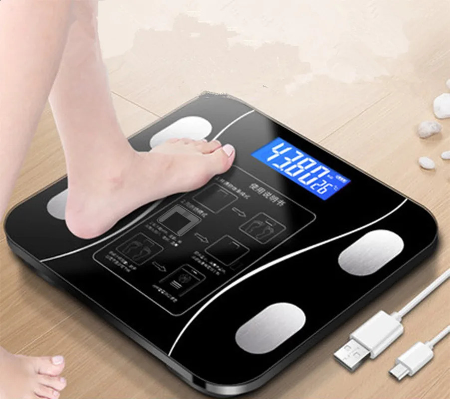 Smart Body Fitness Compositions Health Analyzer with Smartphone App Scale USB Rechargeable Wireless Digital Weight Scale 241226