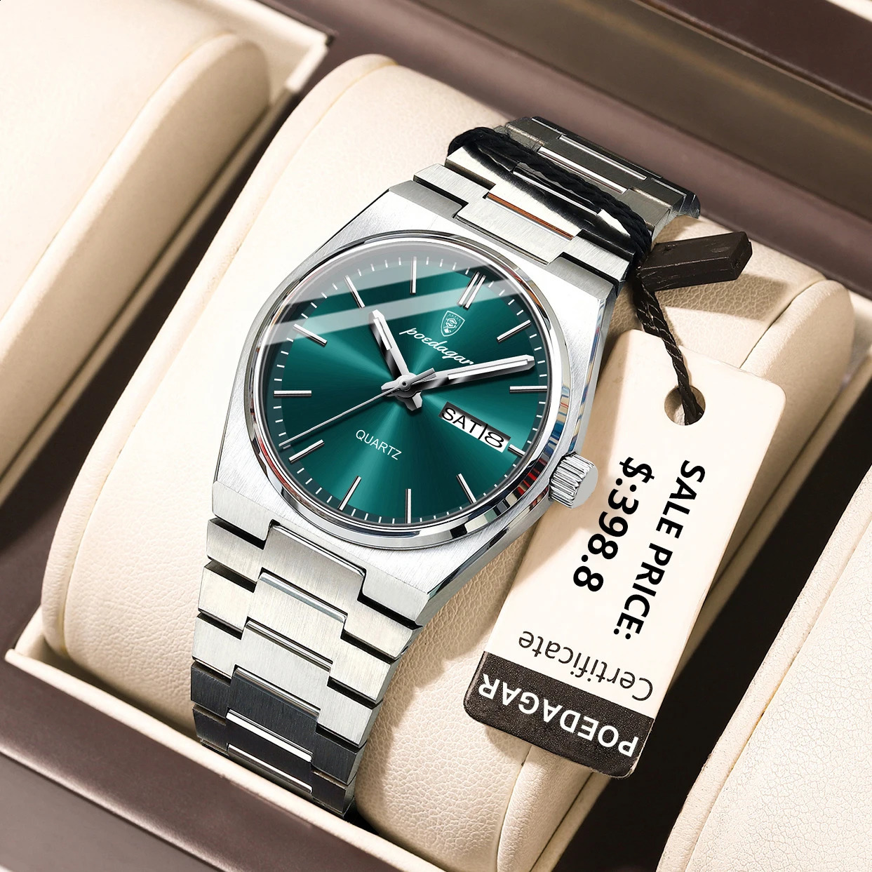 POEDAGAR Watch for Woman Ladies Elegant Quartz Waterproof Luminous Date Week Stainless Steel Womens Watches Clock 241225