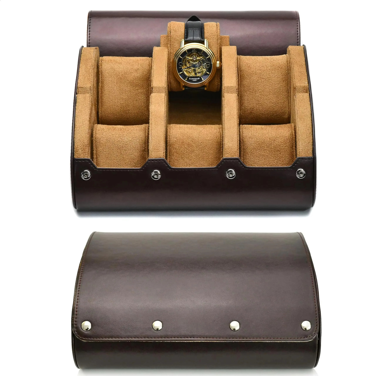 Watch Travel Case 6 Slot Watch Roll Travel Case Organizer Display - PU Leather Watch Case - Watch Organizer for Men Women 241226