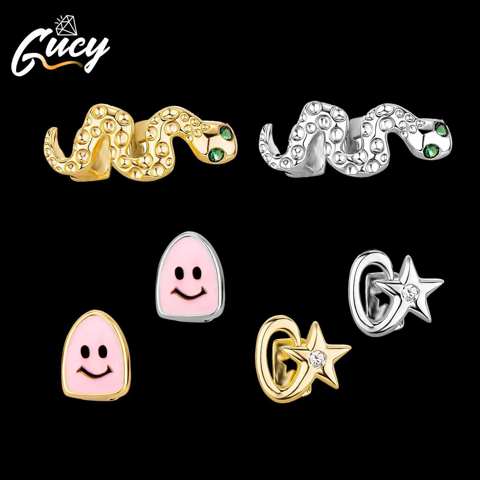 GUCY Hip Hop Single Tooth Grillz C Top Bottom Dental Grill Teeth Cs Halloween Cosplay W241227