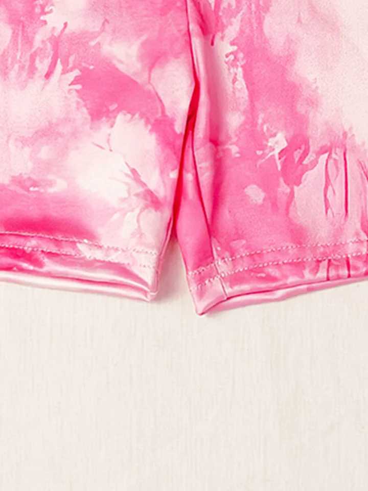3PCS 4-7T Summer Girl Casual Cute Shorts Girls sports Tie Dye Shorts Clothing Parajama Sports Leisure Casual for Children W241227