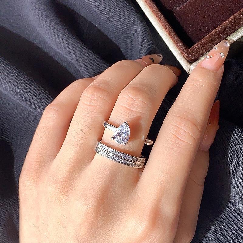 Designer 2025 Brand Ins Top Sell Wedding Rings Luxury Jewelry 925 Serling Silver Waer Drop 5A Cubic Zircon CZ Diamond Pary Eerniy Women Engagemen Ring