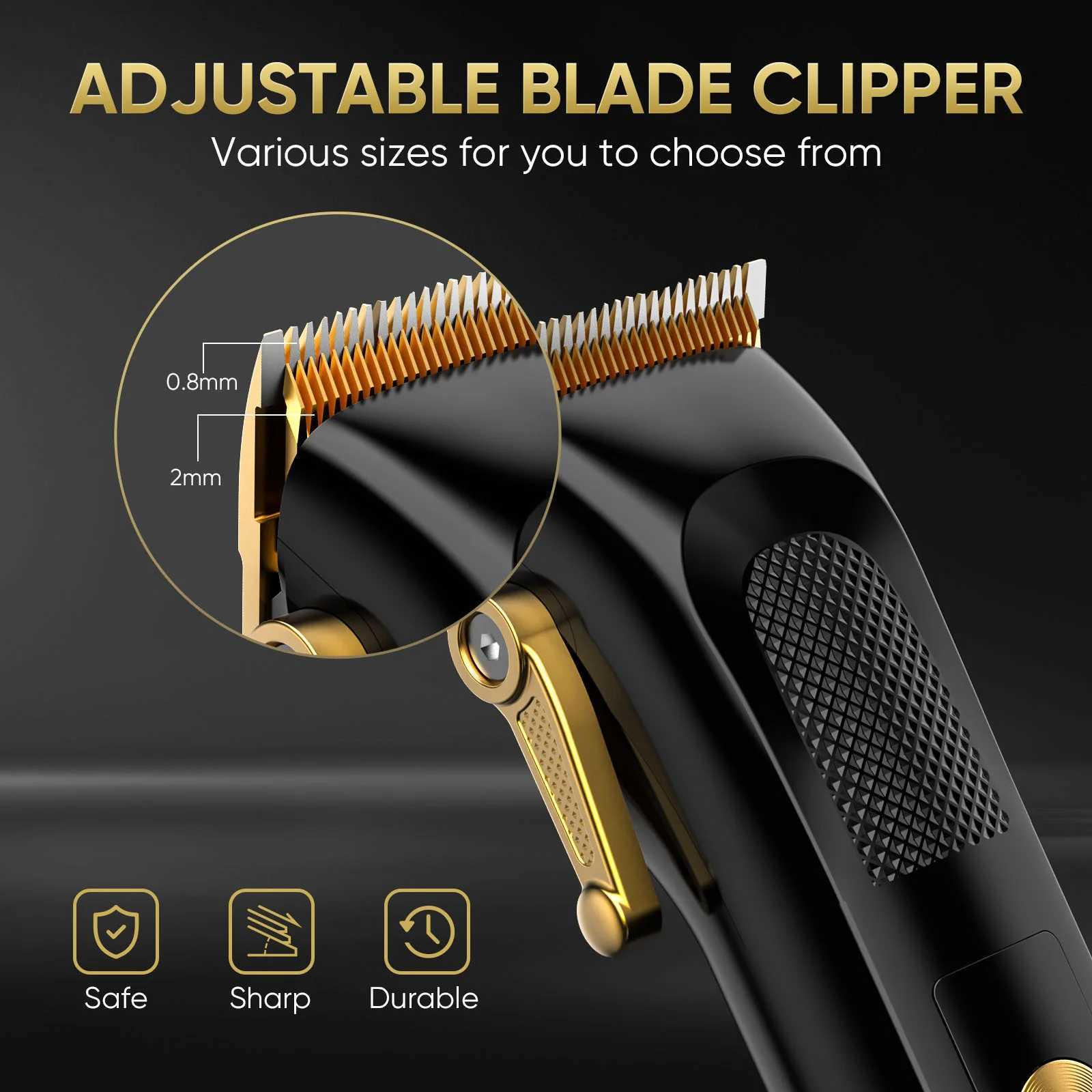 Sejoy Professional Electric Hair Clippers Kits 2 Gears Speeds LCD Rechargeable Hair Trimmers for Men Cordless Hair Cut Machine W241227