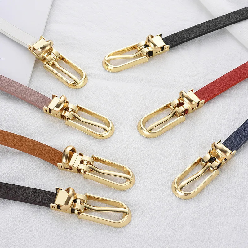 Fashion Black Women Belts Thin Pu Leather Waistband Pin Buckle Adjustable Belt Solid Denim Dress Jeans Waist Strap 241225