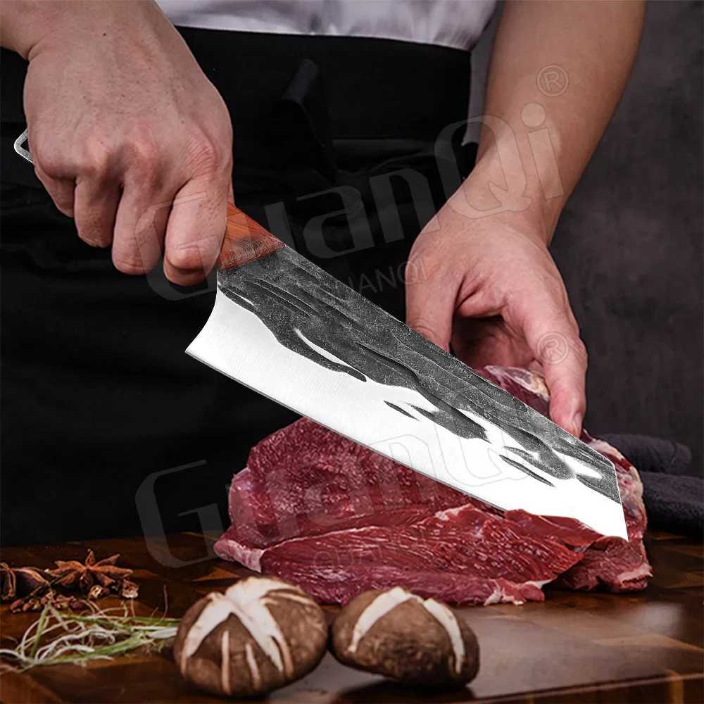 8-inch kitchen knife Cposite steel chef blade sharp cooking vegetable cutting tool wooden handle kitchen accessories Y241227