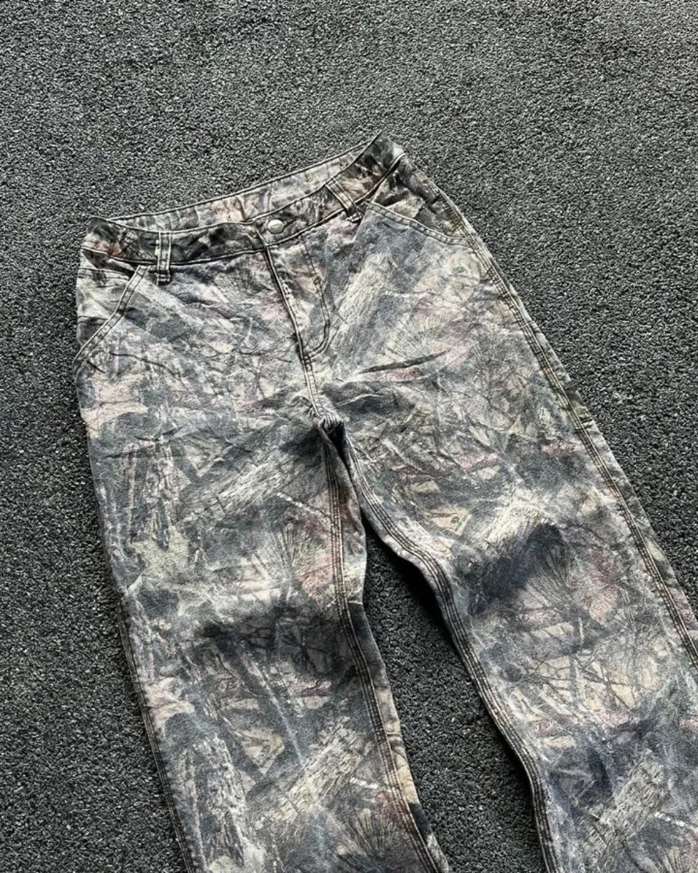 Y2K Camouflage Streetwear Jeans Harajuku Hip Hop Baggy Cargo Pants Sweat Wide Legs Pants Men And Women Casual Camo Trousers 241226