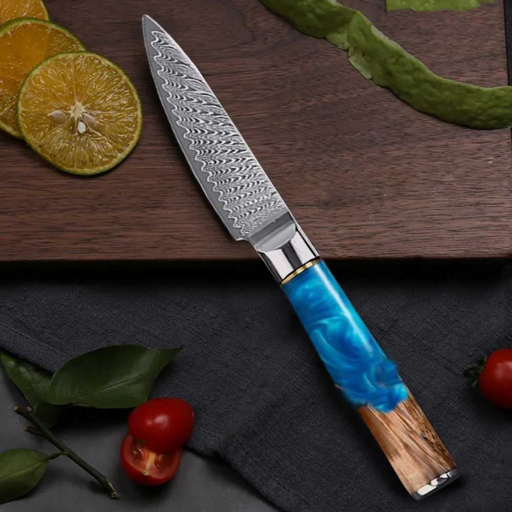 3.5 Inch Paring Knife VG10 Damascus Steel Sharp Fruit Knife for Cutting Fruit and Vegetables Kitchen Peeling Knife Y241227