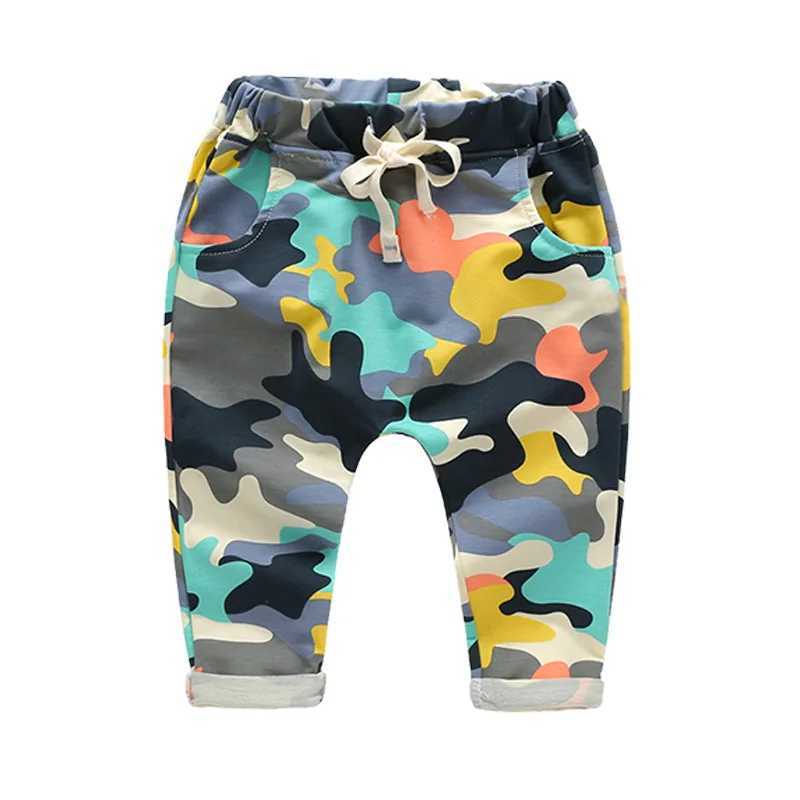 2-6T spring autumn unisex baby kids boys girls Fashion Cartoon Harlan toddler Camouflage pants W241227