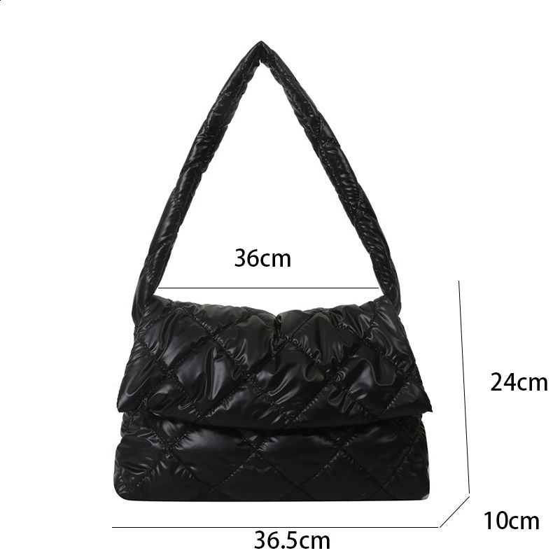 Fashion Large Capacity Solid Color Folds All Match Underarms Shoulder Bag 241225