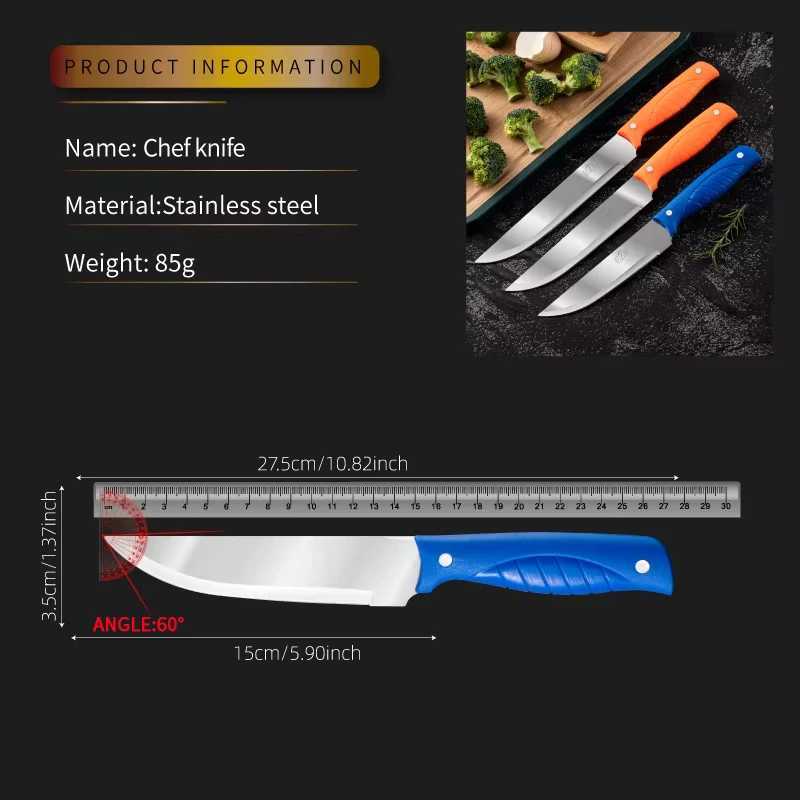 Kitchen Paring Knife Straight Edge Paring Knives Handle between Sharp Kitchen Knife PP Plastic Handle 6inch Pointed Tip Y241227