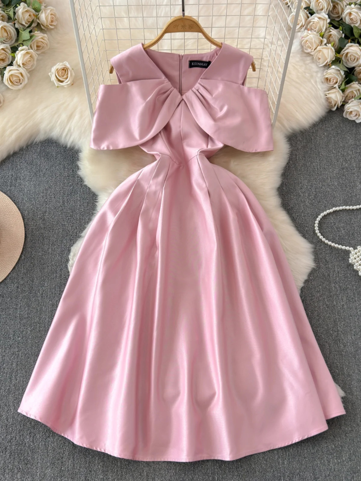 Summer Evening Prom Long Dresses Women Formal Occasions Off Shoulder Solid Bow Empire Birthday Wedding A-Line Party Vestidos 241223