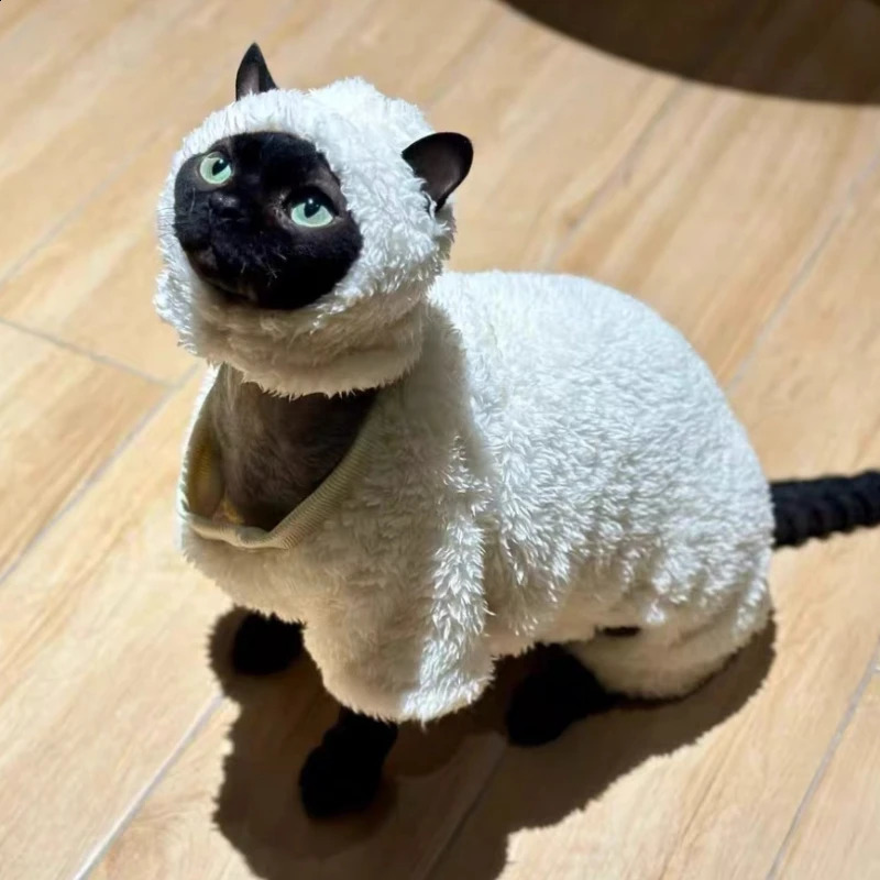 Sheep Cosplay Cat Clothing Fantasia Divertidly Cat Outfit Hoodies Pet Costume Chat Fancy Dress Sweater Pets Disguise Accessories 241225