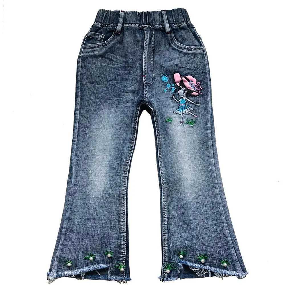 1-12Years Spring Autumn Little Girls Jeans Denim Pants Trousers for Girl W241227