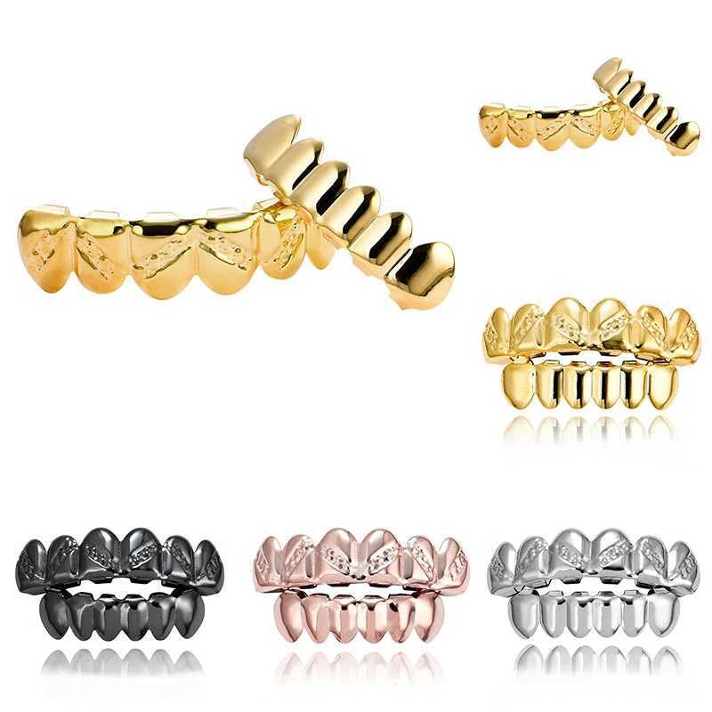 Hip Hop Teen Grilz set suitable for unisex top bottom mouth gold silver teeth Grills teeth Cs removable teeth fashion jewelry W241227