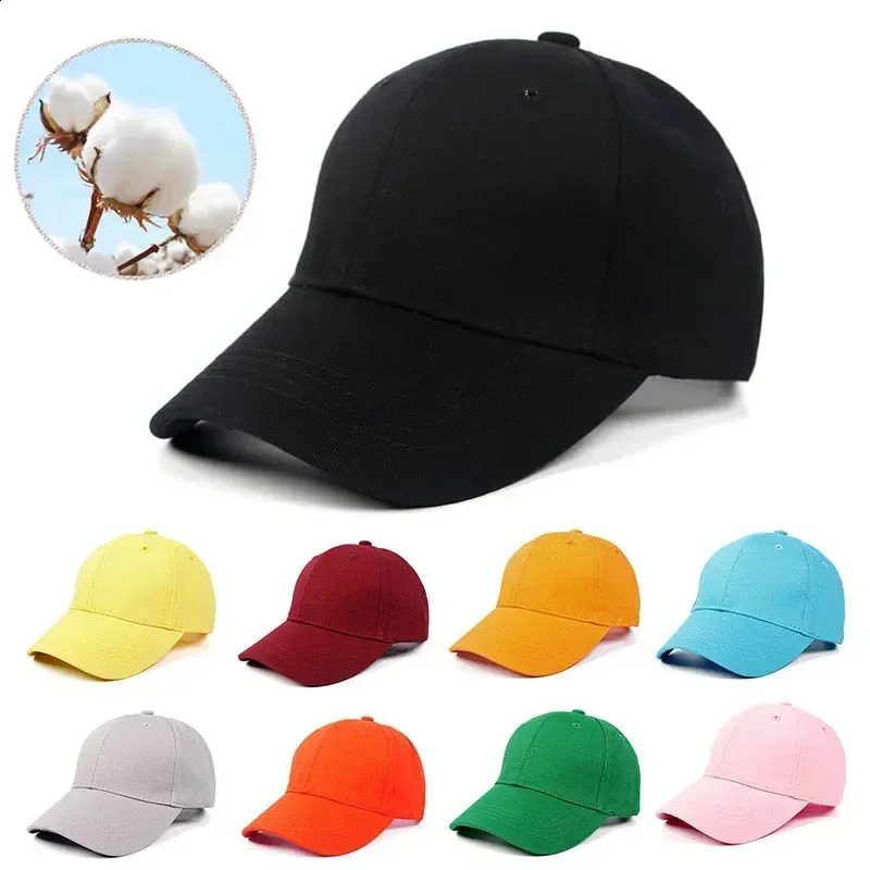 Kids Cap Boys Girls Cotton Children Black Cap Men Women Baseball Caps Dad Hat Summer Solid Bone Gorras Hombre 241227