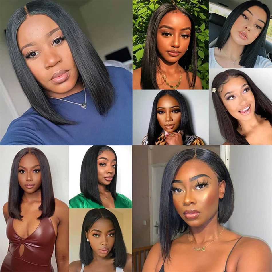 12A Malaysian Straight Bundles With Clo 3 Bundles With Clo Unprocessed Virgin Short Bob Tissage Boucl Cheveux HumainXJ250120
