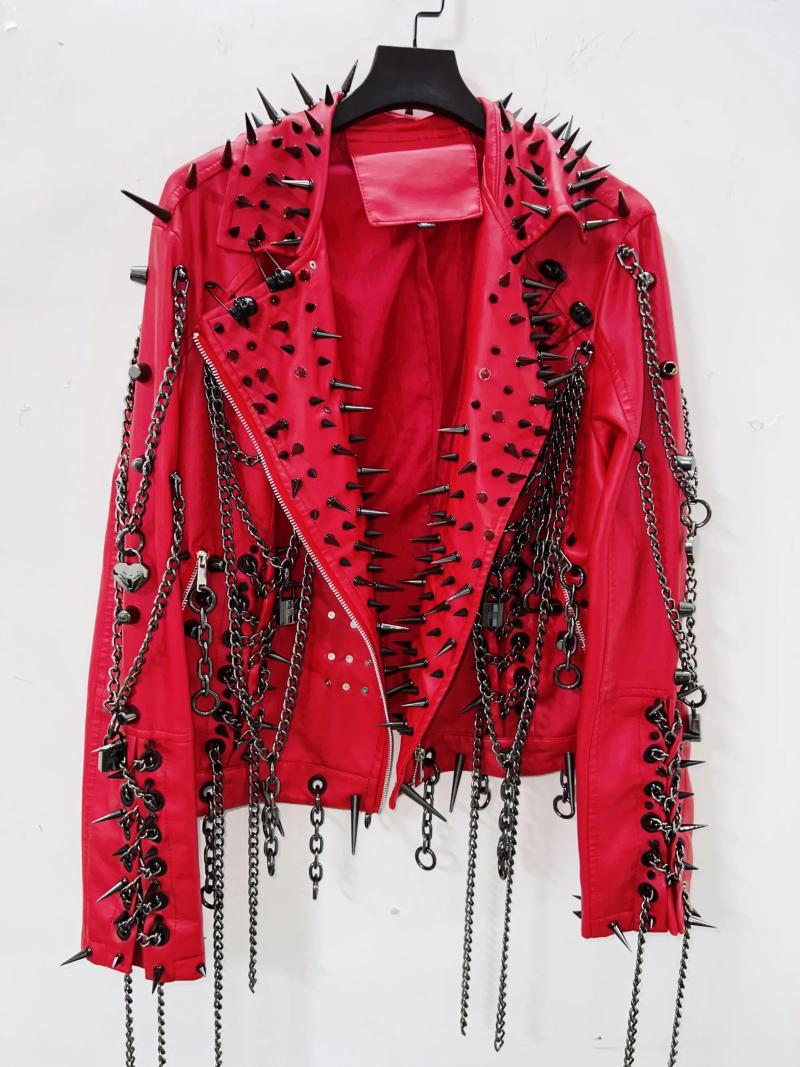 Womens Leather Harajuku Jacket Vintage Gothic Clothes Y2k Fashion GothicLeather