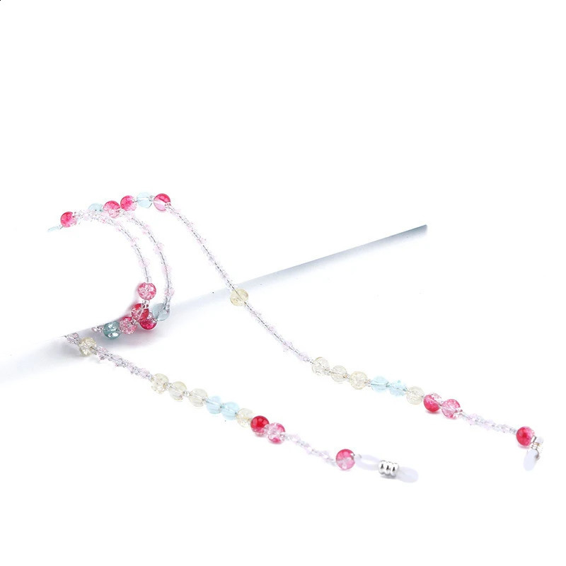 10pcs Glass Crystal Beaded Women Girl Reading Spectacle Sunglasses Eyeglasses Cord Chain Glasses Anti Slip Holder C051 241226