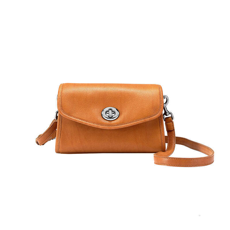 2025 High Bag Quare Cow Leather one shoulder Cross Women's bag Stylish bag Dark Brown