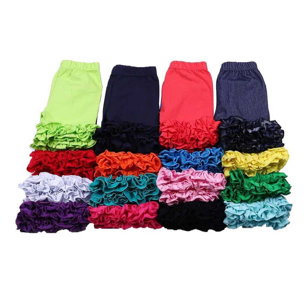 Musbala Fashion Ruffle Shorts 95% Cotton Solid Color Multicolor Kids Girls Summer High Waist Shorts W241227