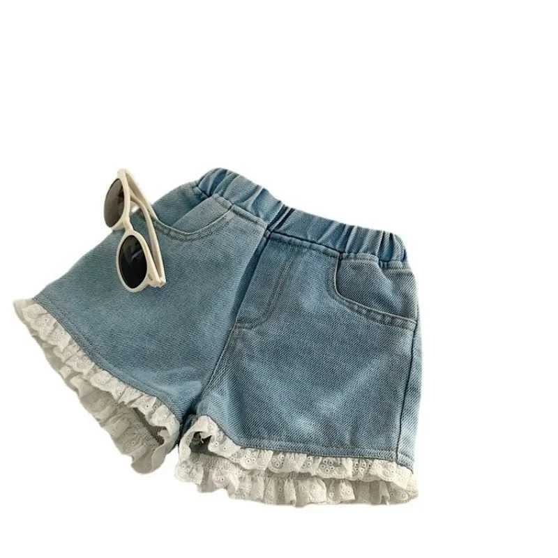 New Korean Version of Baby Everything Thin Girls Denim Shorts Summer Wear Childrens Summer Dress Foreign Style Short Pants W241227