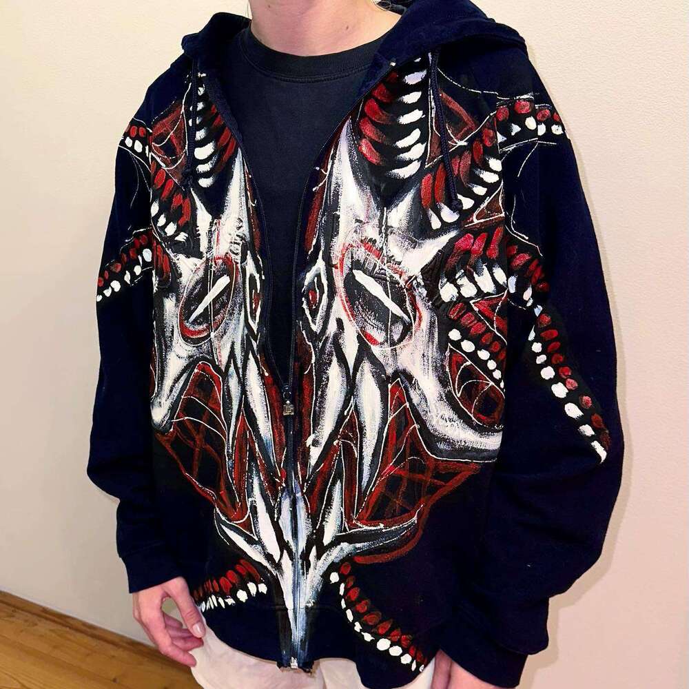 Gothic Spider Printed New Autumn/Winter for Men and Women Hip Hop Street Loose Hoodies