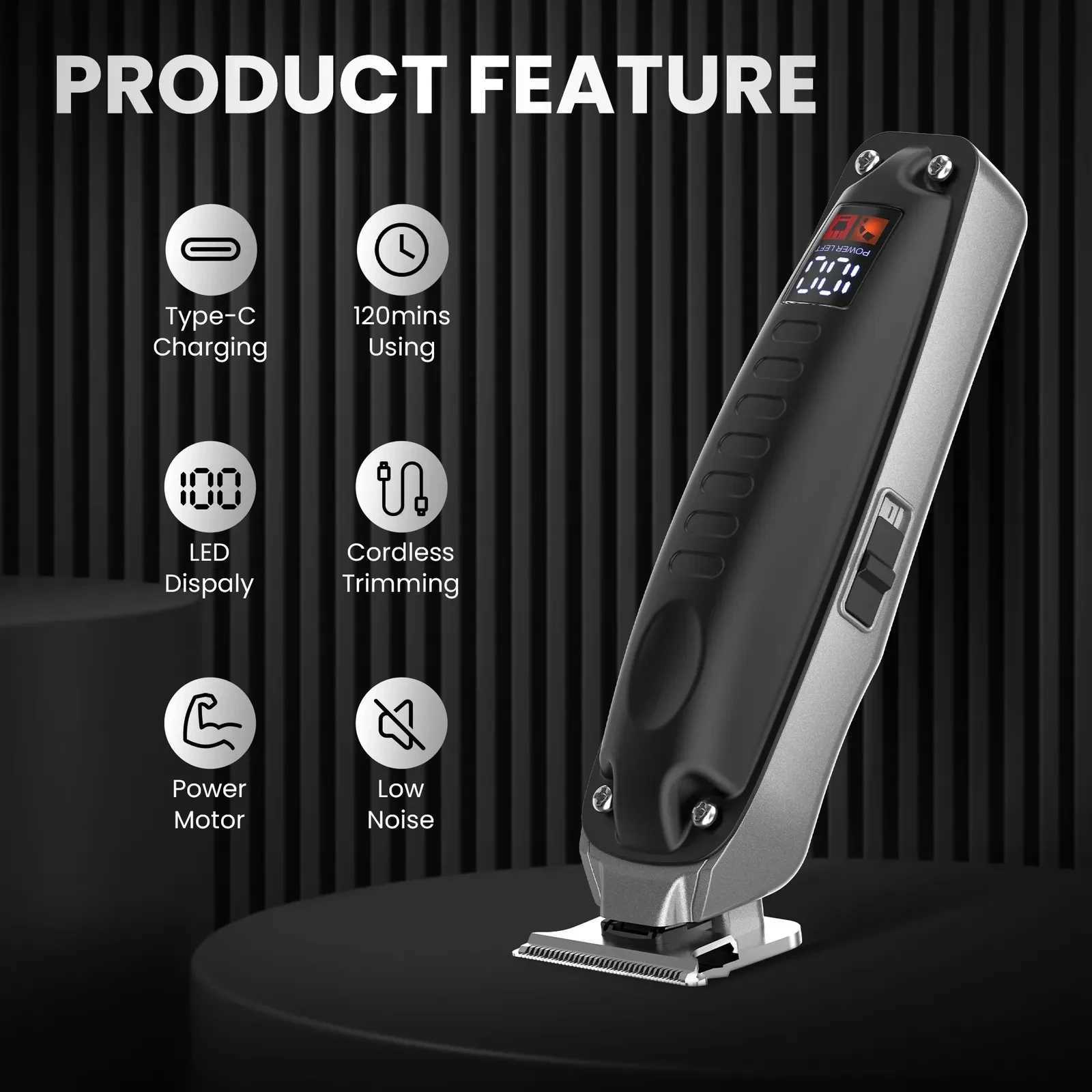 Sejoy Professional Mens Hair Clipper Kit Cordless Trimmer with USB Charging LED Display W241227