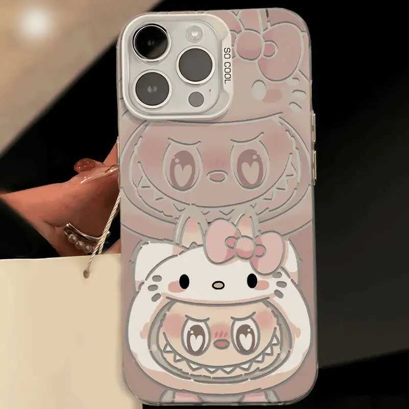 Luxury European New Trend Labubu Cat Style For iPhone Case 16 15 14 13 12 11 Pro XR XS Max 7 8 Plus Phone Y2K Cool INS Cover Z250207
