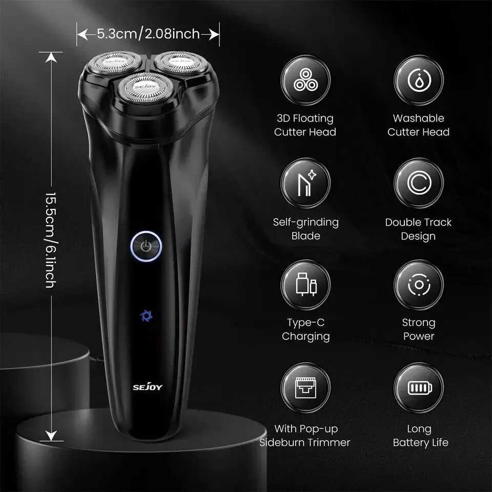 Sejoy Electric Shaver Hair Trimmer Set Razor for Men Hair Clipper Kit Cordless W241227