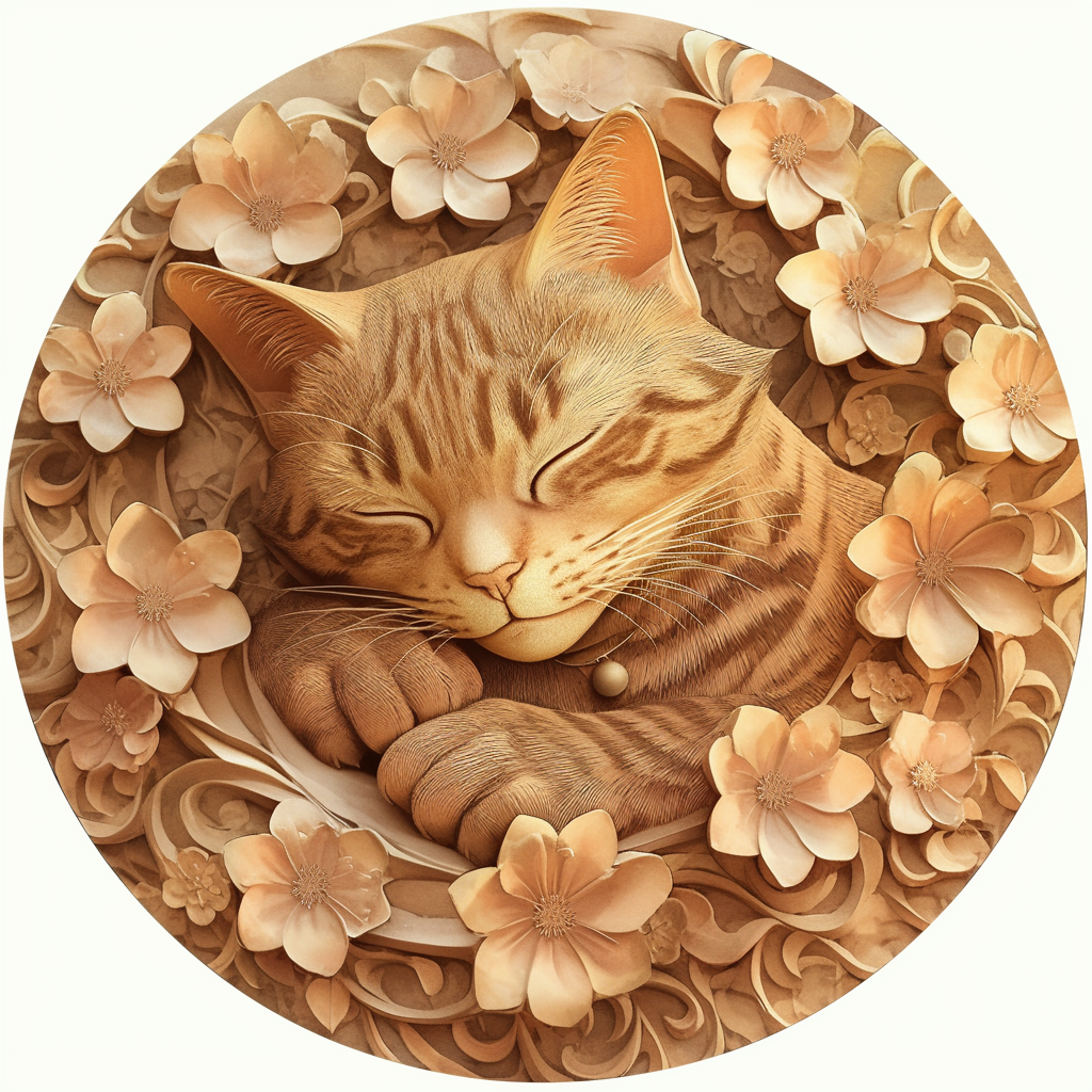 American Shorthair Striped Cat Pet Ornaments - Circular Aluminum Decorative Paintings | Customized Pet Souvenir Tombstones
