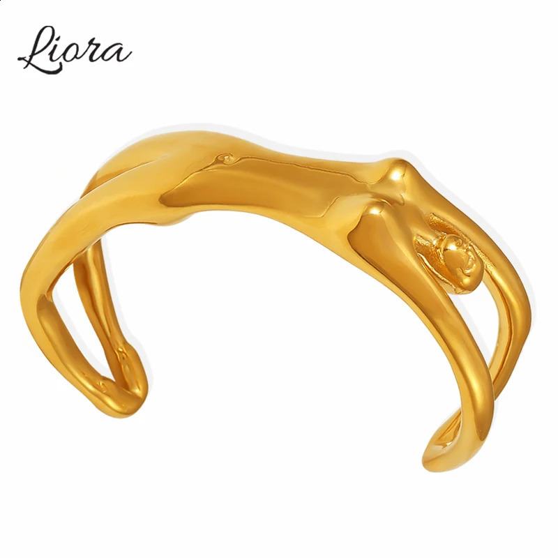 Sexy n Women Body Cuff Bracelets For Women 316L Stainless Steel Wristband Shiny Heavy Bangle Waterproof Fashion Jewelry 241227