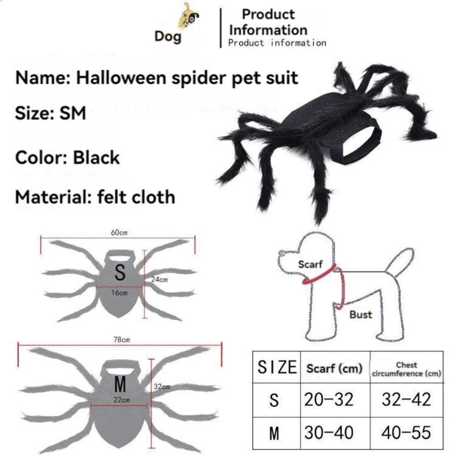 Halloween Spider Wings Dogs Cats Clothes Funny Medium and Large Dogs Cat Pet Clothes Decoration for Halloween Easter 241225