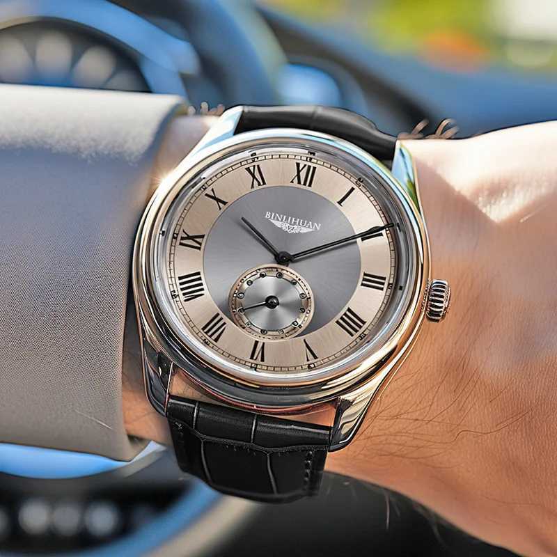 Luxury mens watches commercial fashion casual leather straps mens quartz simple watches Reloj Hombre M241226