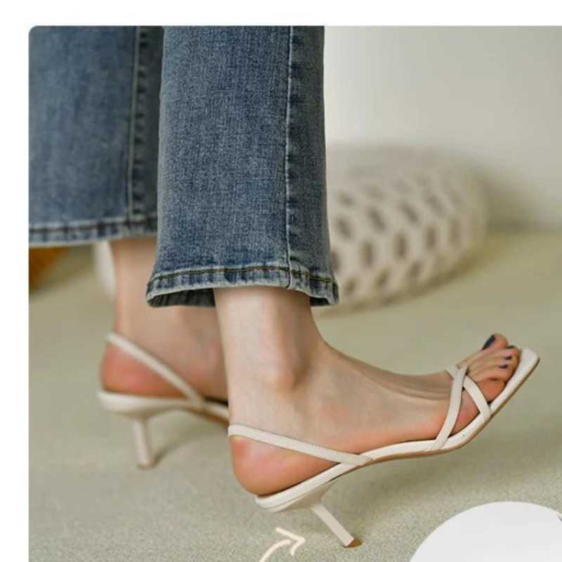 High Quality Simple Women Shoes Spring Summer New Fashion Casual Open-toe High-heeled Sandals Stiletto Sexy Flip-flops High Heels Women T241227