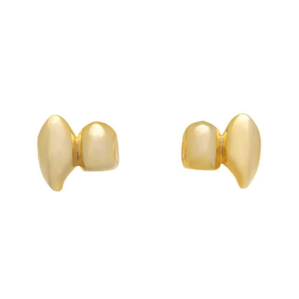 HipHop Tooth Grillz C 18K Gold Plated Removable Top Bottom Dental Grill Punk Teeth Cs Halloween Cosplay Jewelry Gift W241227