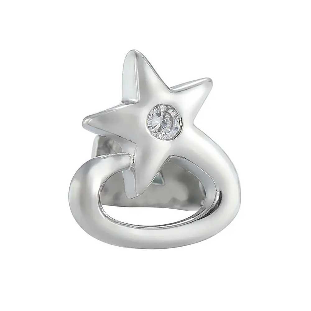 New Copper Hip Hop Teeth Grillz Pentagram Star Punk Tooth Cs Removable Gangsta Top Bottom Grillz Dental W241227