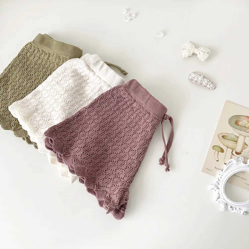 Luqiongmi 2023 Summer Korean Style Childrens Knitted Shorts Loose Solid Color Baby Cotton Shorts W241227