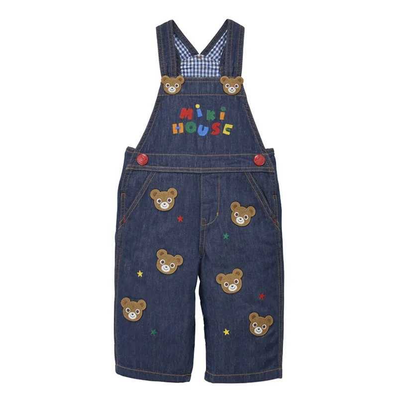 Boys casual pants girls overalls bear rabbit denim fabric belt pants Capris jeans childrens clothing Pantalones Roupa baby W241227