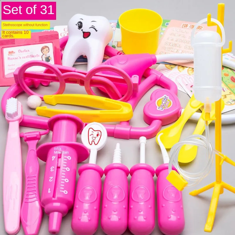 Kids Doctor Set Dentist Nurse Pretend Play Toys Simulated Stethoscope Tool Kit Role Play Accessories Fun Gifts 241226
