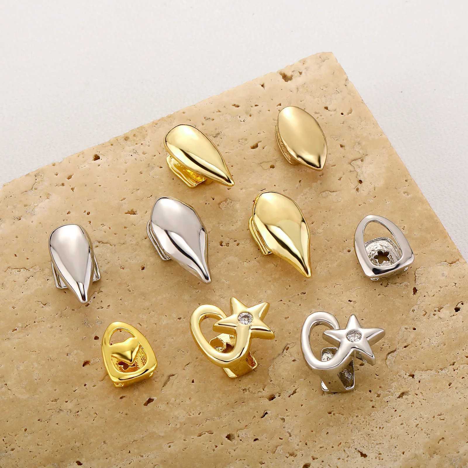 2PCS Classic Small Teeth Grillz Hip Hop 14K Gold Plated Glossy Teeth Cs For Women Men Jewelry Party Gift W241227