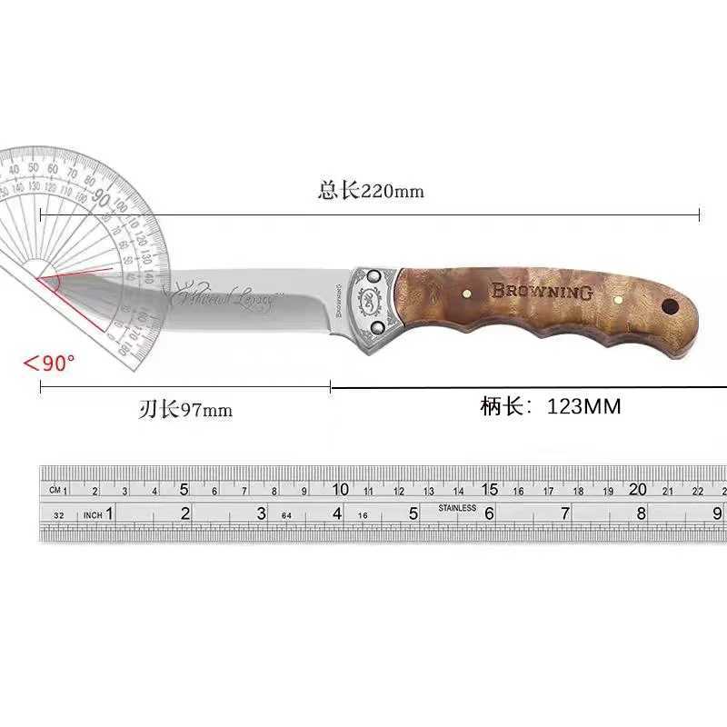 Utility Kitchen Knife Wood Cutter Knives With Pakka Wood Handle 5Cr1ov Stainless Steel Mirror Polishing Y241227