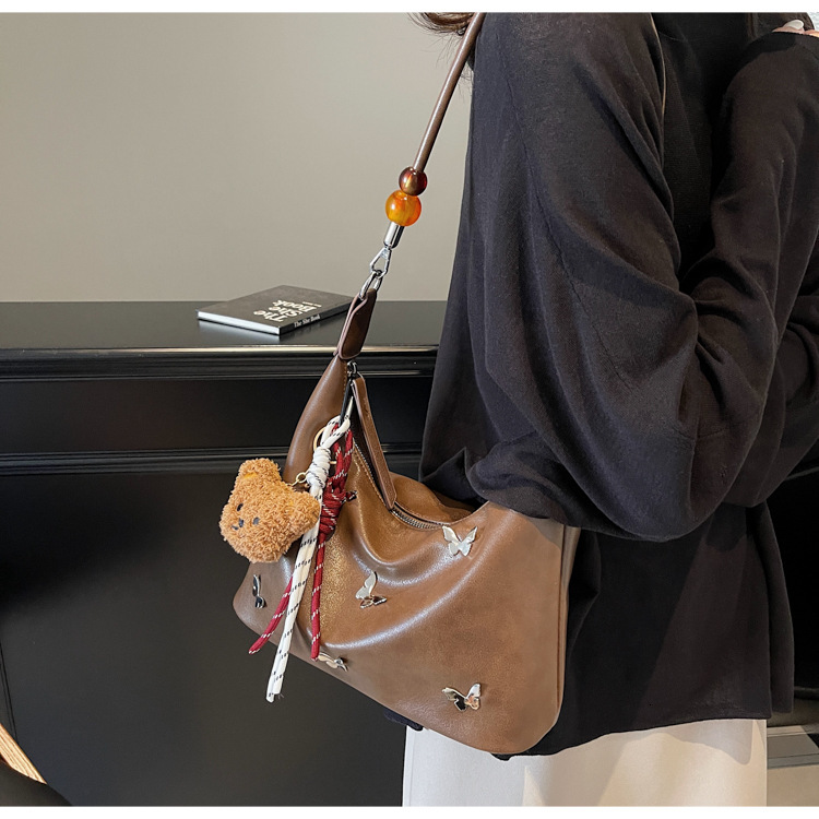 2025 New Fashionable Design Butterfly Shoulder Bag for Women, Large Capacity Commuter Diagonal Cross Bag Multi functional Bag