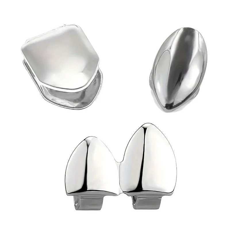 Hip Hop Teeth Grilz Mens Gold Silver Monochrome Teeth Grilz C Teeth Grill Punk Rper Teeth C Cosplay W241227