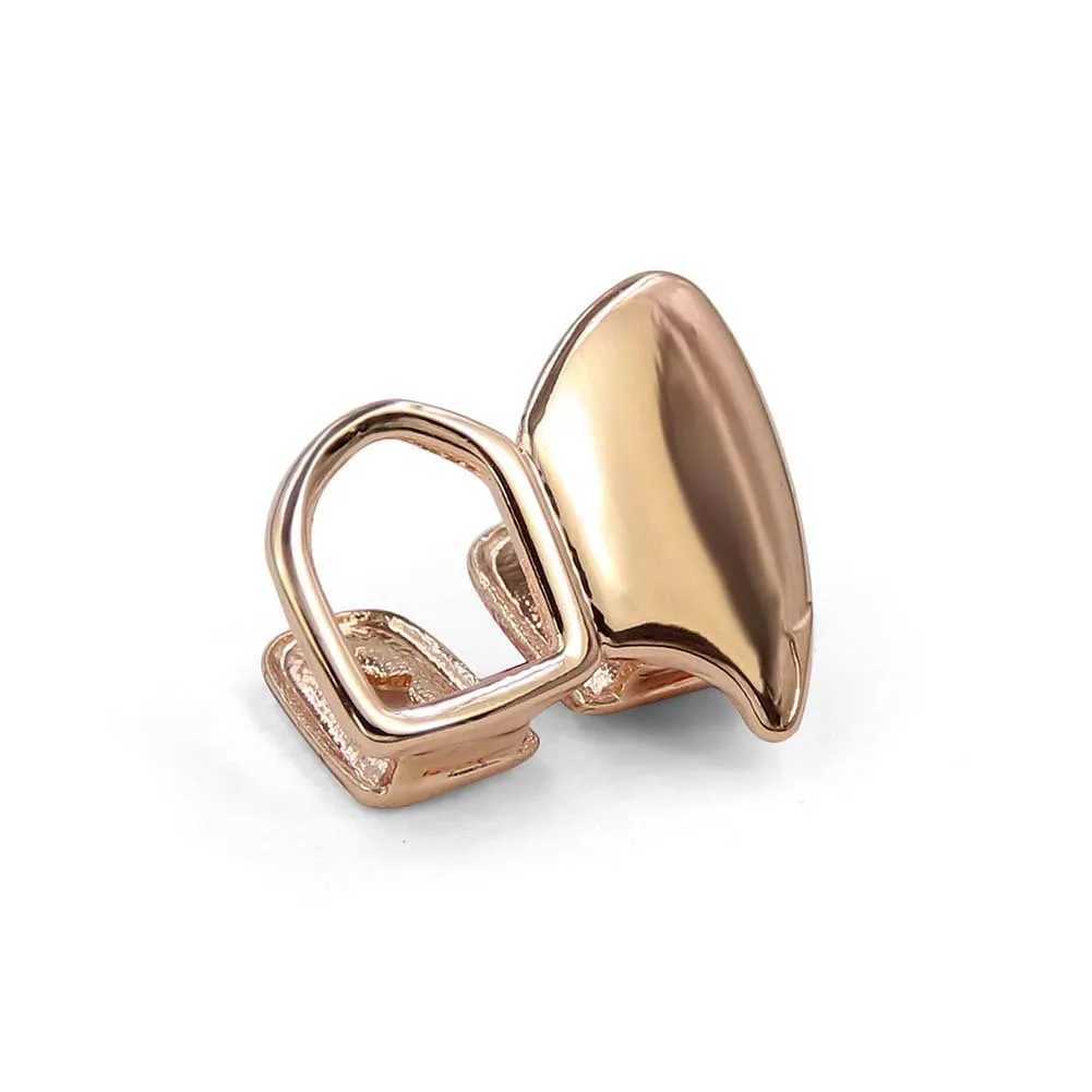 Hollow Teeth Decor 18K Gold Plated Cross Bar Dental Grillz For Women Men Hip Hop Style Masquerade Cosplay Jewely W241227