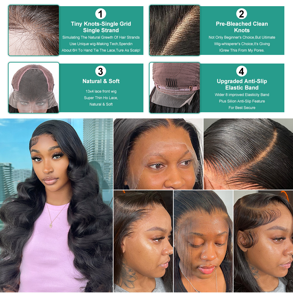 Melodie 220% HD 13X6 Front Human Hair Wigs 40 Inches Transparent Body Wave 5X5 Closure Brazilian Remy 13X4 Lace Frontal Wig