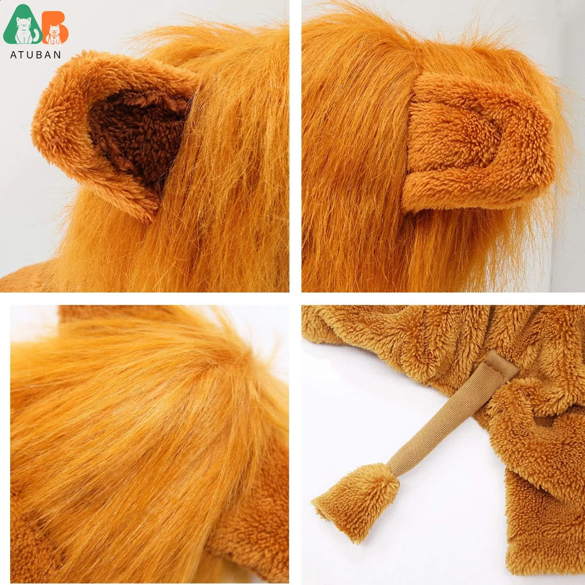 ATUBAN Dog Lion Costume Pet Clothes for Party Simulation Lion Pet OutfitsCosplay Dress up Pet Lion Hoodie Cat Costume for Party 241225