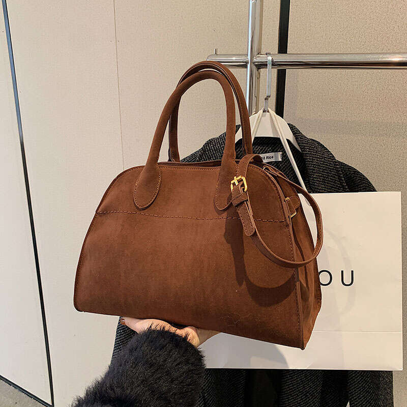 Women's Bags Branded Red Large Size Women Retro Pure Color Suede Shoulder Shopper Tote Bag Designer Handbags