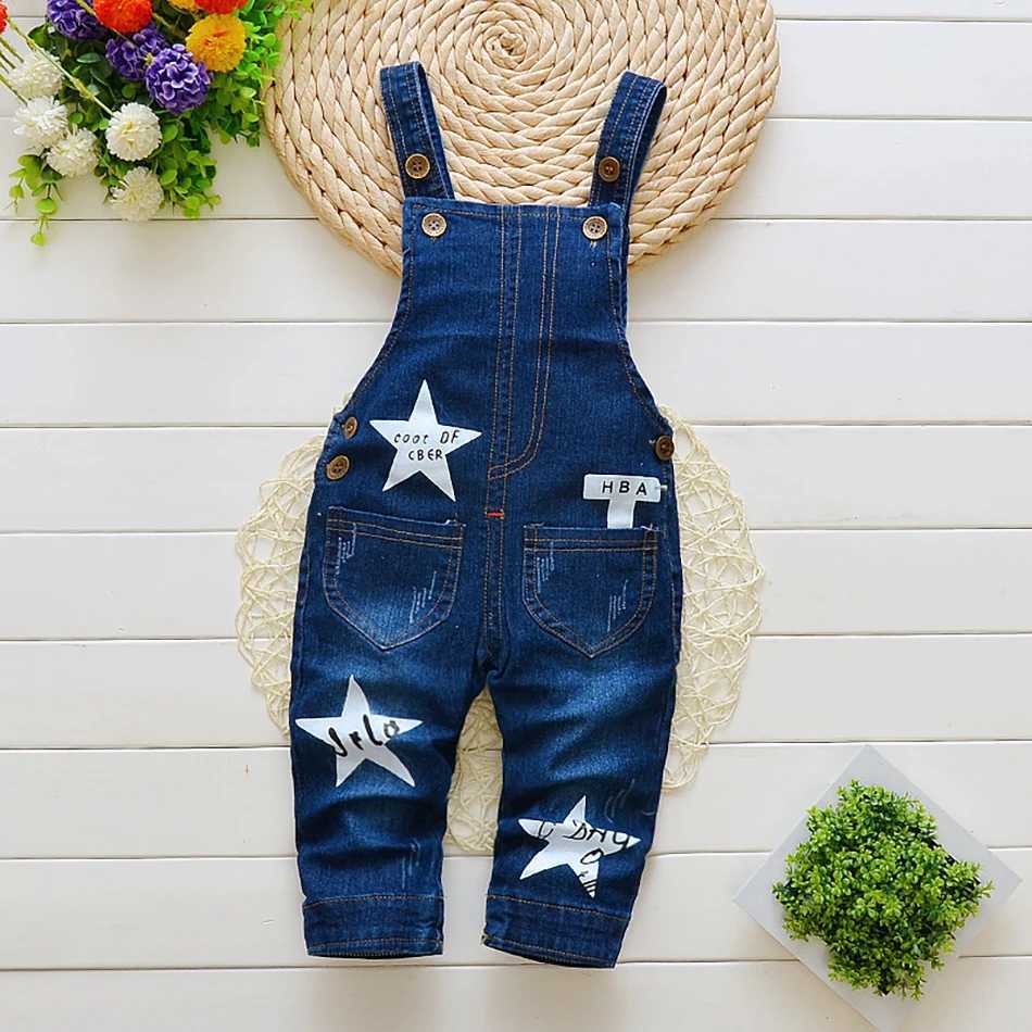 Baby boy denim top baby bib pants jeans letter clothing girls long jumpsuit childrens suspension pants W241227