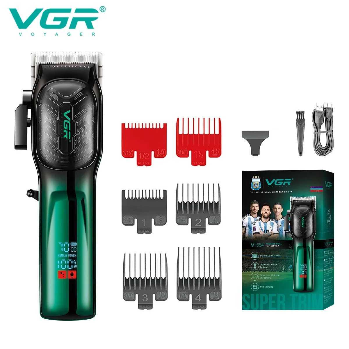 VGR Mens Barber Scissors Adjustable Electric Barber Scissors Rechargeable Mens Barber Scissors V-654 W241227