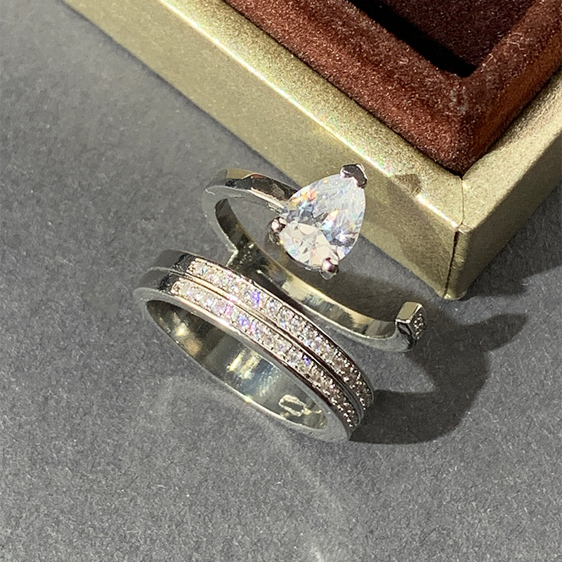 Designer 2025 Brand Ins Top Sell Wedding Rings Luxury Jewelry 925 Serling Silver Waer Drop 5A Cubic Zircon CZ Diamond Pary Eerniy Women Engagemen Ring